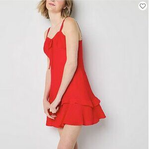 Red Spaghetti Strap Flare Dress